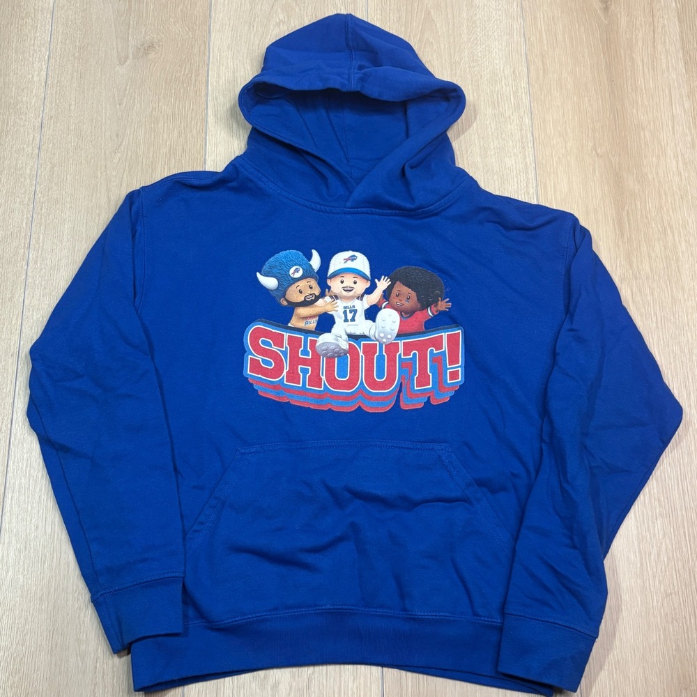 NFL Team Apparel Buffalo Bills‎ Shout Josh Allen Fisher Price Kids Hoodie Blue L